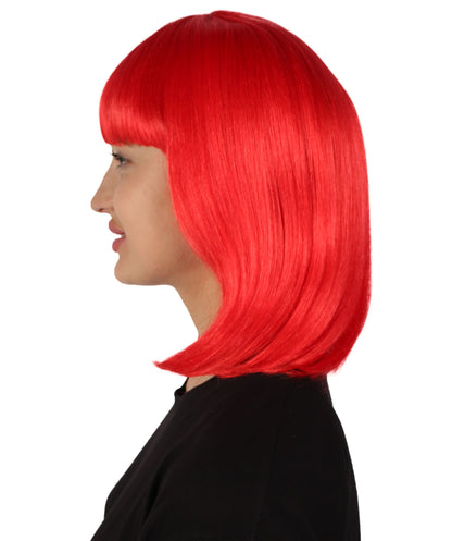 HPO Women's Shoulder Length Bob Wig Collection | Straight Halloween Wig Multiple Color Option | Premium Breathable Capless Cap