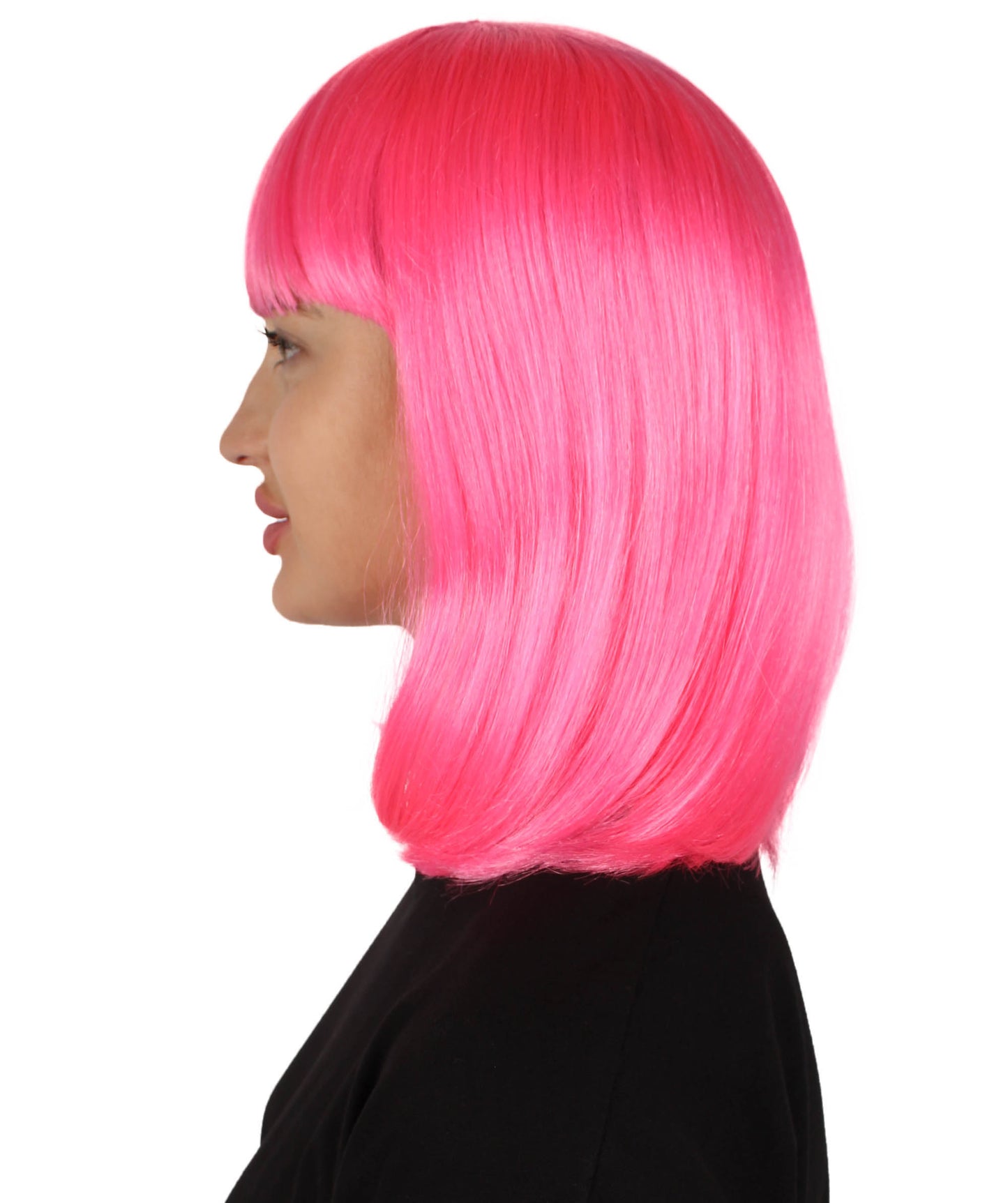 HPO Women's Shoulder Length Bob Wig Collection | Straight Halloween Wig Multiple Color Option | Premium Breathable Capless Cap