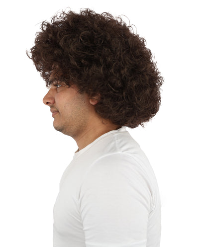 HPO Men's Soft Curly Afro Wig with Multiple Color Options | Flame-Retardant Synthetic Fiber | Perfect for Halloween, Cosplay and Themed Parties