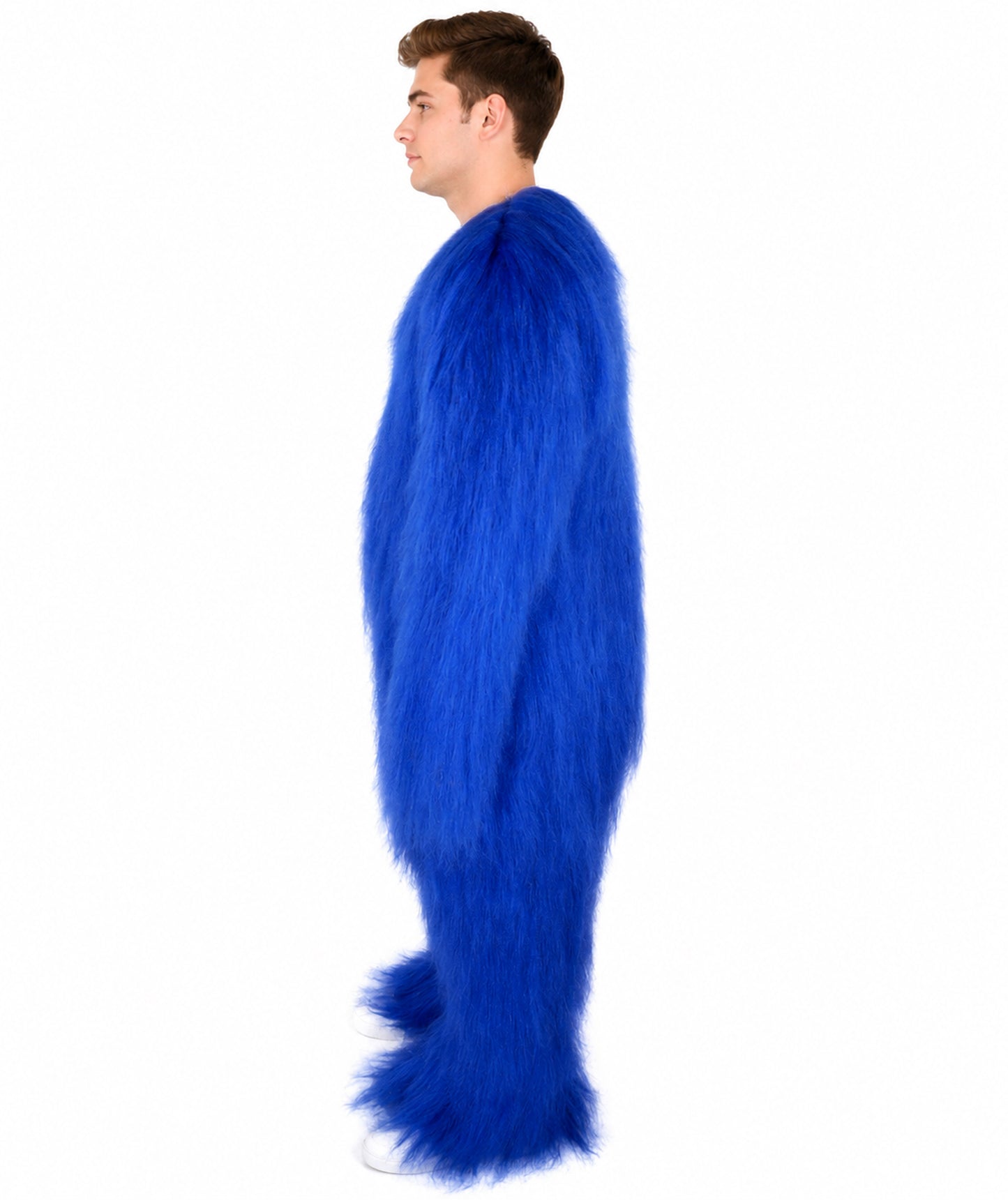 HPO Unisex Extreme Hairy Person Costume, Mask and Bundle - Full-Body Hair Suit Extra-Long Ash Brown Costume Wig for Halloween, Cosplay & Parties