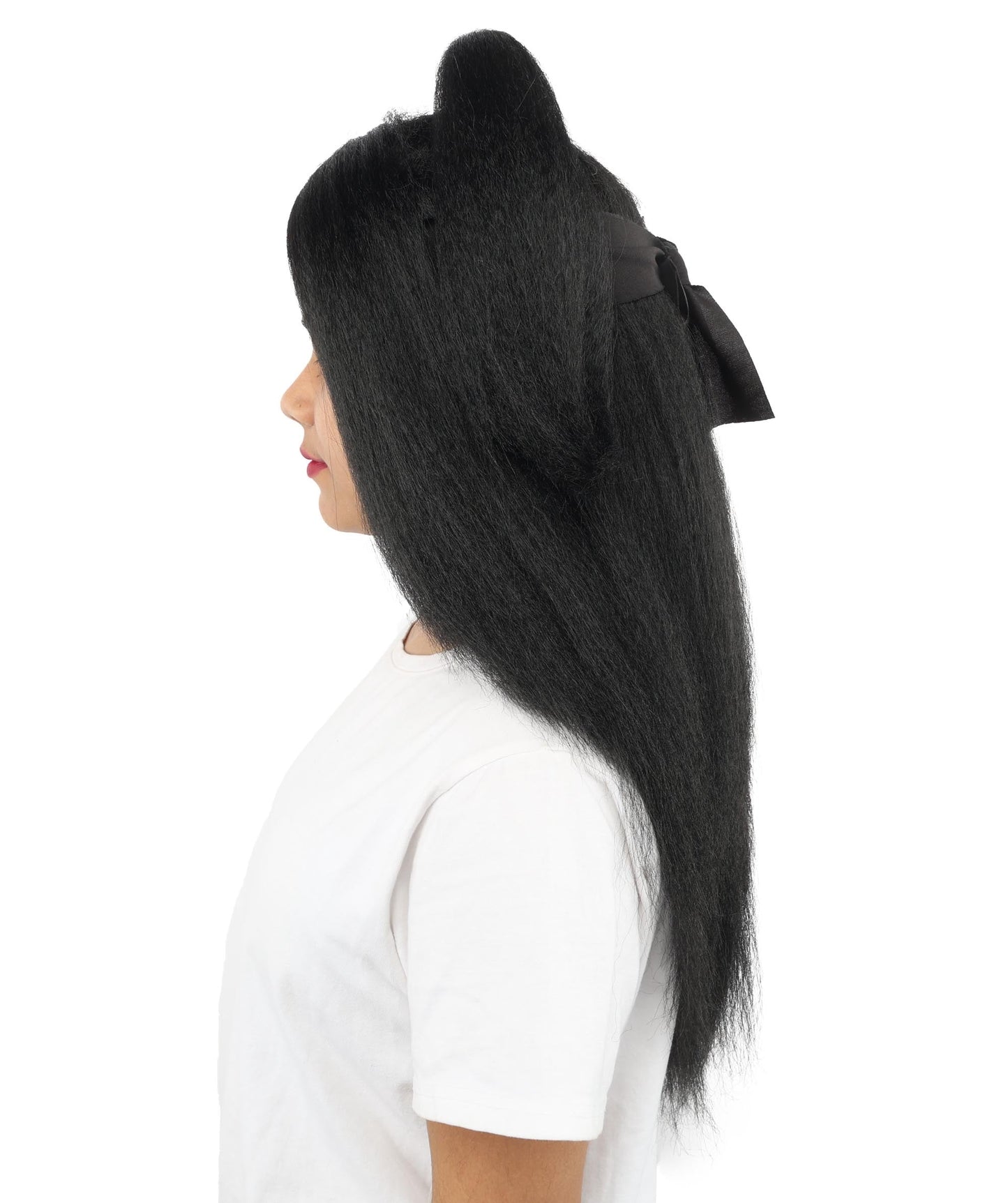 Women's High Ponytail Ninja Wig | Multiple Color Options | Create of synthetic fiber, long straight texture with top-tied fountain, breathable base | Cosplay, Halloween, theater, party, performance, costume events