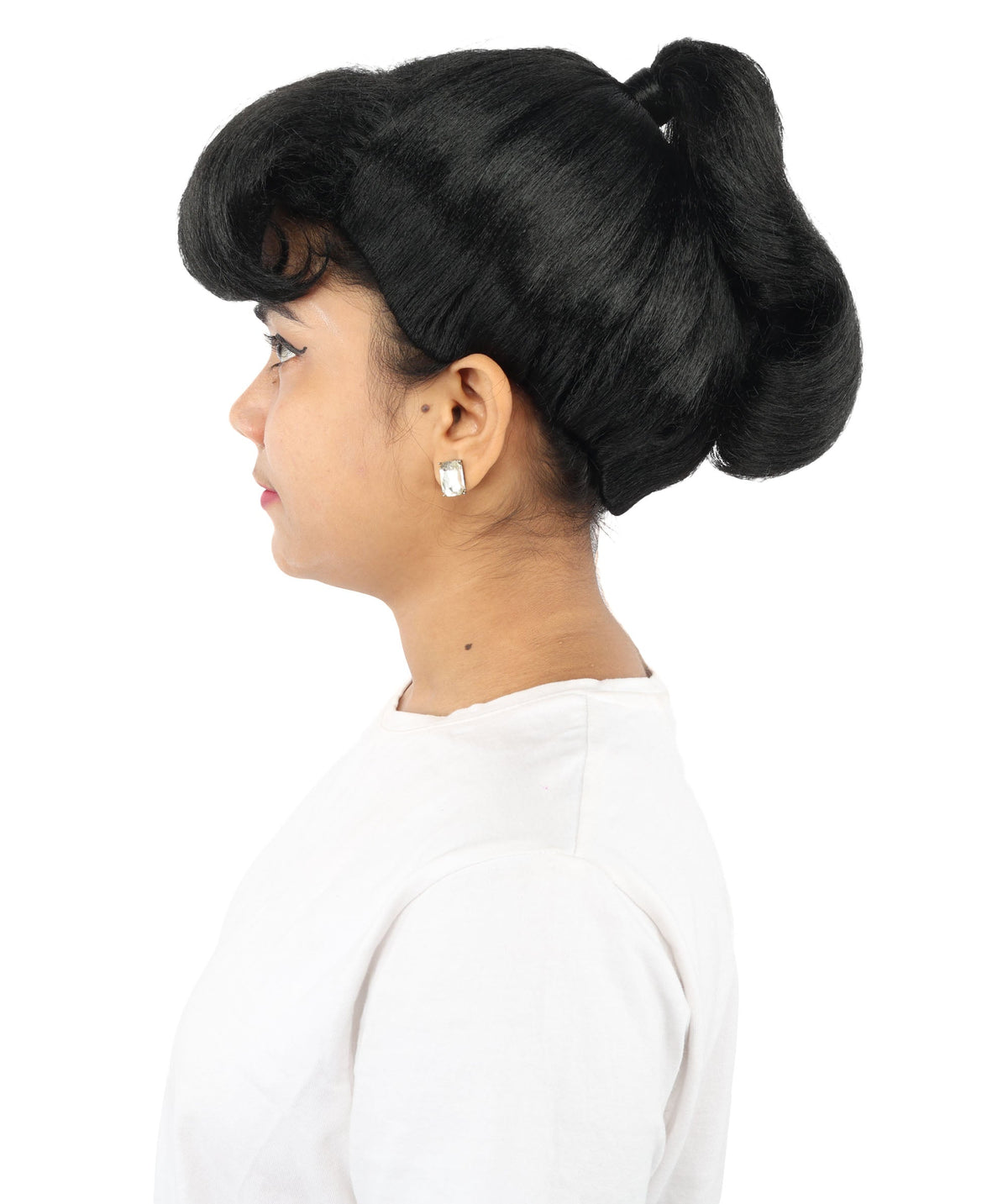 HPO Adult Women's Retro Pin-Up Wig | Multicolor Options, create of synthetic fiber, vintage curled bumper bangs with rolled back, breathable base | Party, Halloween, theater, drag, performance, costume events