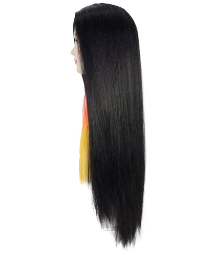 HPO Unisex Multiple Color Long Straight Wig | Bold Halloween Costume Hair | Breathable Capless Cap