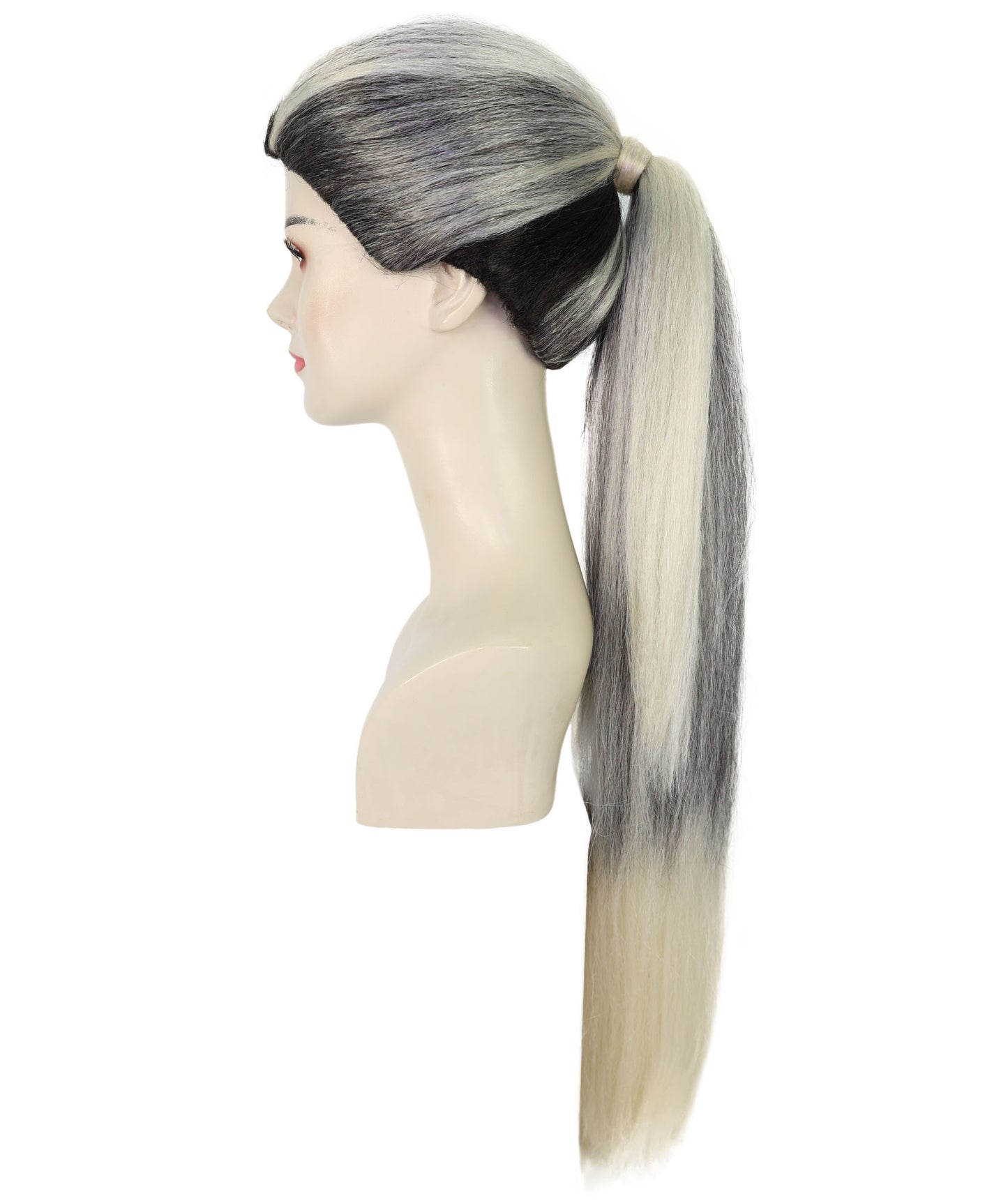 HPO Women’s Long Ponytail Wig | High Black & Blonde Ponytail Wig | Capless Cap Design