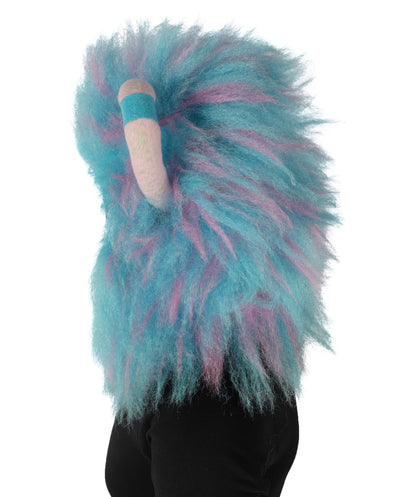 HPO Unisex Furry Blue Monster Plush Costume Set – Head Mask & Full Suit| Perfect for Halloween| Flame-retardant Synthetic Fabric