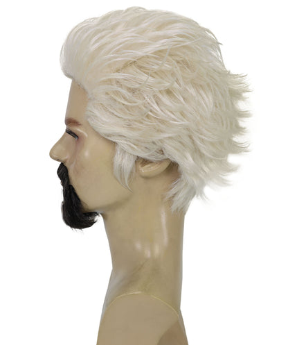 HPO Adult  Men’s Blonde Pointed Goatee-Style Mustache | Self-Adhesive Costume Facial Hair | Flame-retardant Synthetic Fiber