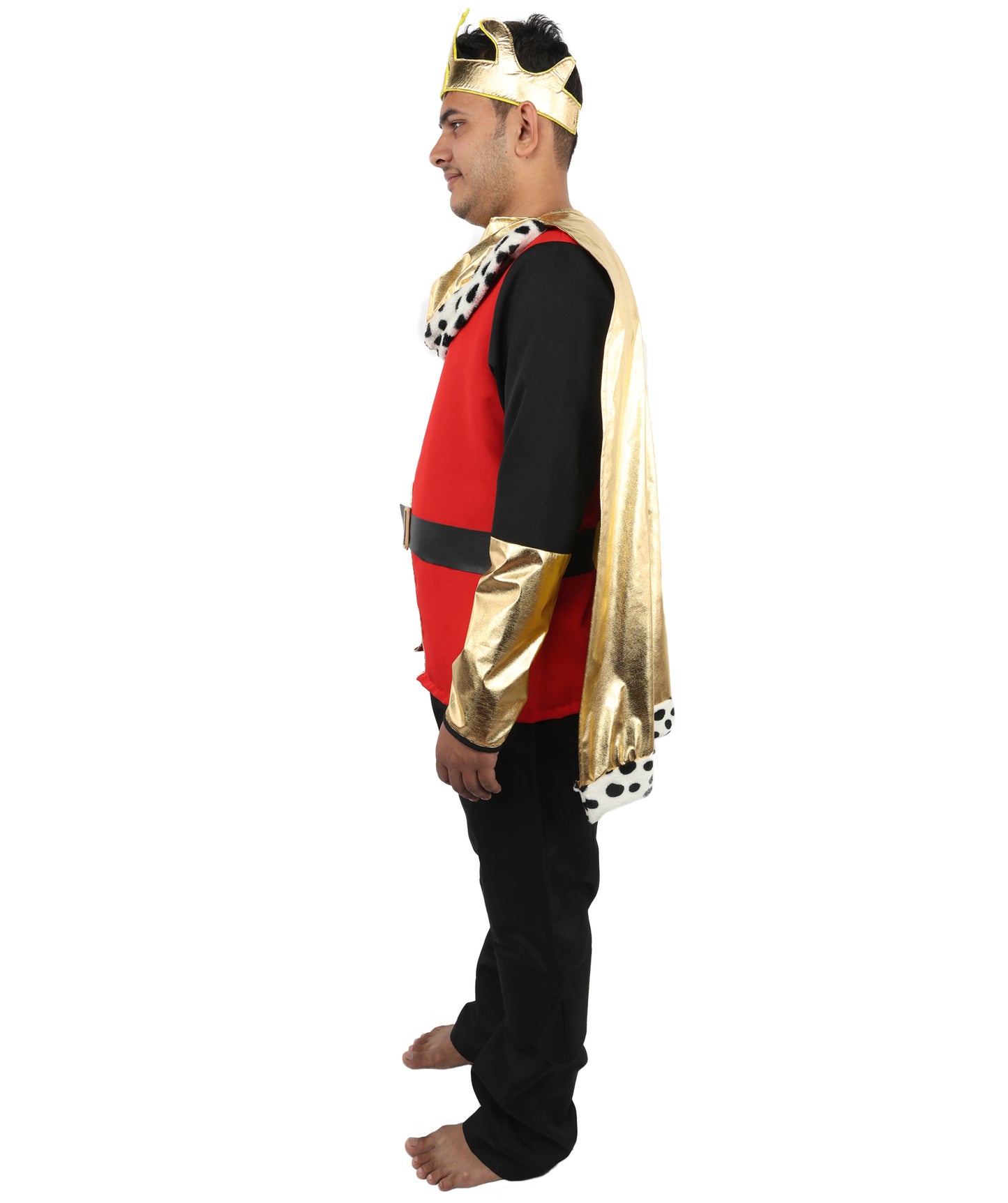 HPO Men’s Deluxe King Multicolor Costume | Regal Royal Outfit with Crown Detail and Robe Styling | Event Appearance for Theme Nights