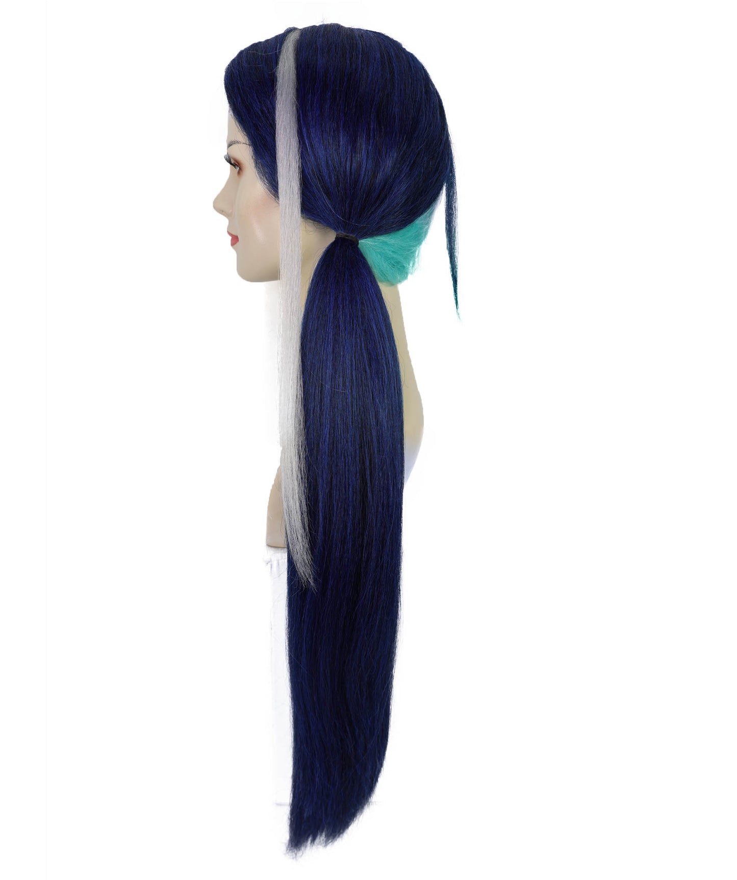 Women’s Long Straight Multiple Color Twin Tail Anime Wig | Game Character Hair | Ideal for Halloween | Breathable Capless Cap