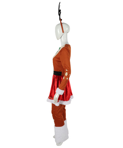 HPO Adult & Teen Women's Inflatable Reindeer Costume | Fun Holiday Outfit with Antlers – Christmas Party