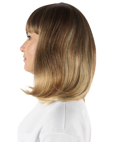 HPO Women's Shoulder Length Bob Wig Collection | Straight Halloween Wig Multiple Color Option | Premium Breathable Capless Cap