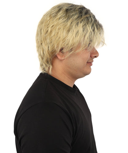 HPO Adult Men's Messy Wavy Shag Wig | Multiple Color Options | Create of synthetic fiber, relaxed tousled volume, breathable base | Party, Halloween, theater, drag, performance, costume events