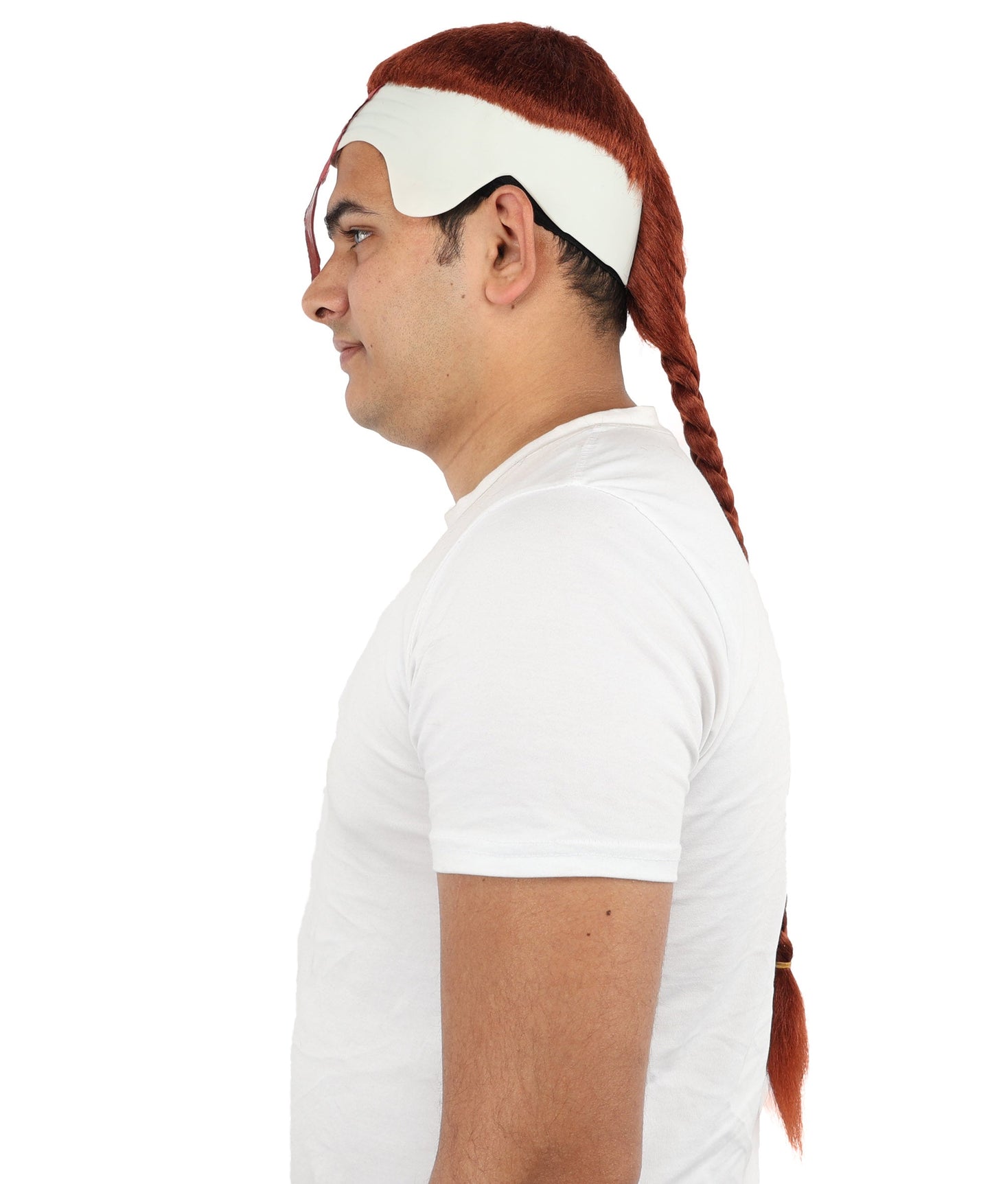 HPO Adult Men's Men's Adhesive Front Military Wig | Multicolor Options | Dark High and Tight Style with Glue-On Sideburns, Synthetic Fiber & Realistic Hairline | Halloween, Sci-Fi Roleplay, Special Effects Makeup & Costume Events