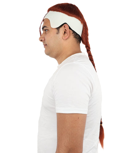 HPO Adult Men's Men's Adhesive Front Military Wig | Multicolor Options | Dark High and Tight Style with Glue-On Sideburns, Synthetic Fiber & Realistic Hairline | Halloween, Sci-Fi Roleplay, Special Effects Makeup & Costume Events