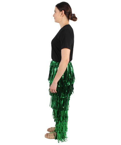 HPO Adult Women's Tinsel Fringed Tiered Multiple Color Options Trousers, Perfect for Halloween, Flame-retardant Synthetic Material