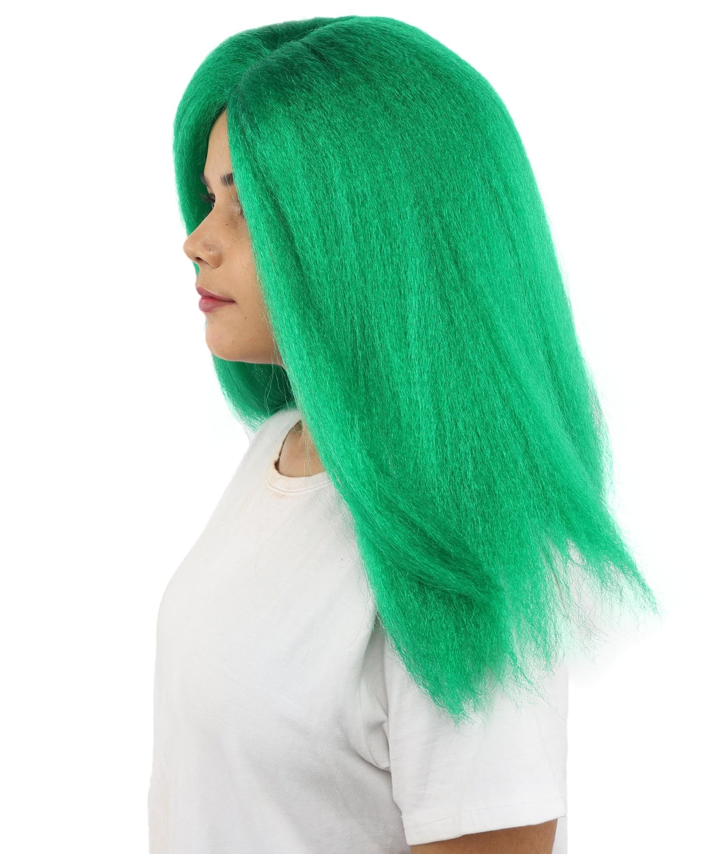 HPO Adult Women's Long Rounded Cartoon Hair Wig | Multiple Color Options | Bubble Bob, Deep Side Part, Heat Friendly Synthetic Strands & Breathable Net | Fancy Dress, Stage Show, Animated Character Events, Halloween & Festival