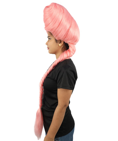 HPO Women’s Extra Long Golden Brown Count Dracula Wig | 42 Inch Synthetic Hairpiece Ideal for Gothic Noble Costume Halloween Cosplay Party Fancy Dress