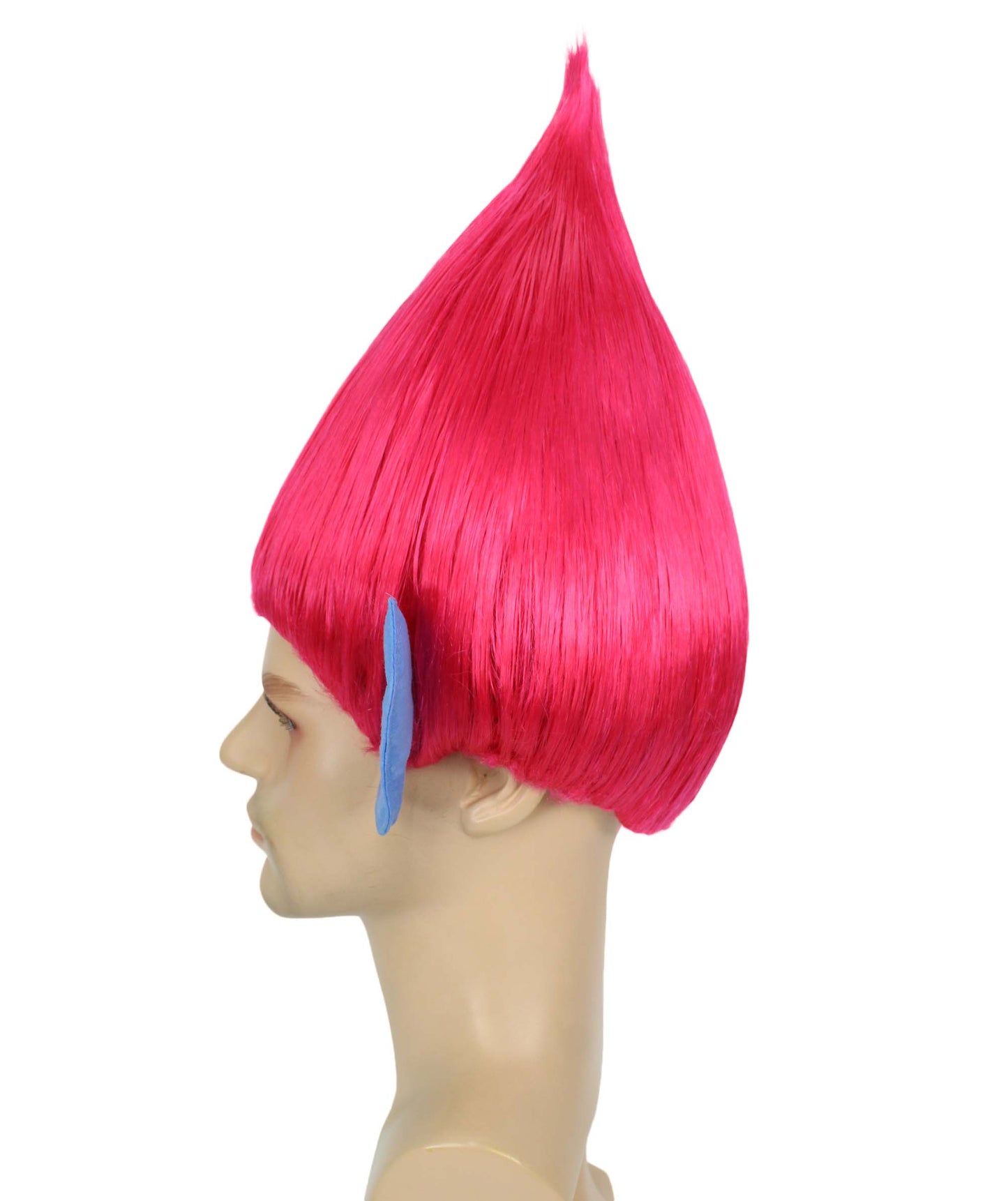 HPO Men's Pointy Diamond Guy Troll Wig with Blue Ears,Multiple Color,Flame-Retardant Synthetic Fiber