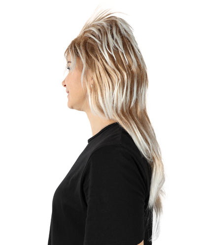 HPO Women's Medium Length 80’s Famous Fancy Sparkle Multiple Wig | Halloween and Party Wig | Flame-retardant Synthetic Fiber, Premium Breathable Capless Cap