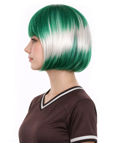 Women Patriotic Saudi Arabia Flag Bob Wig | Premium Breathable Capless Cap