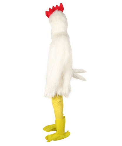 Unisex White Chicken Fancy Costume | Best for Halloween | Flame-retardant Synthetic Material