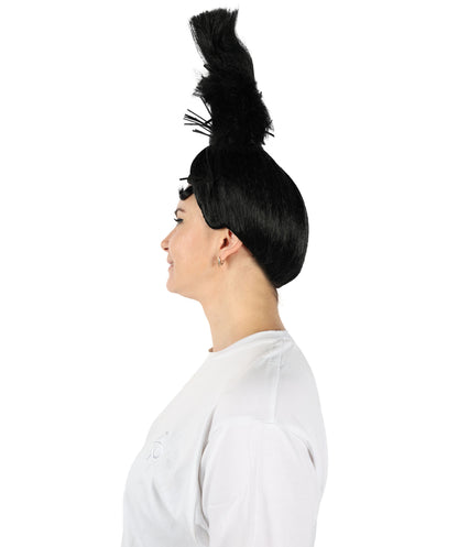 HPO Women's Black High Ponytail Wig I Perfect for Halloween Party I Flame-retardant Synthetic Fiber