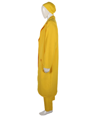 HPO Adventurer Movie Character Yellow Costume, Perfect for Halloween, Flame-retardant Synthetic Fabric