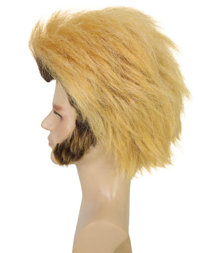 HPO Adult Men’s Brown Wild Werewolf Wig | Ideal for Halloween & animal-Themed  party | Flame-retardant Synthetic Fiber