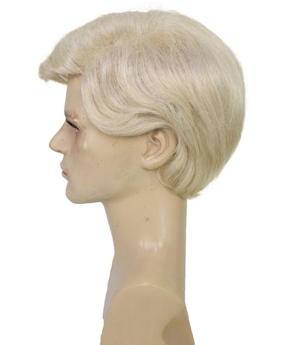 Men’s Short Blonde Side-Part President Wig | Capless Cap Design | Ideal for Halloween and themed party