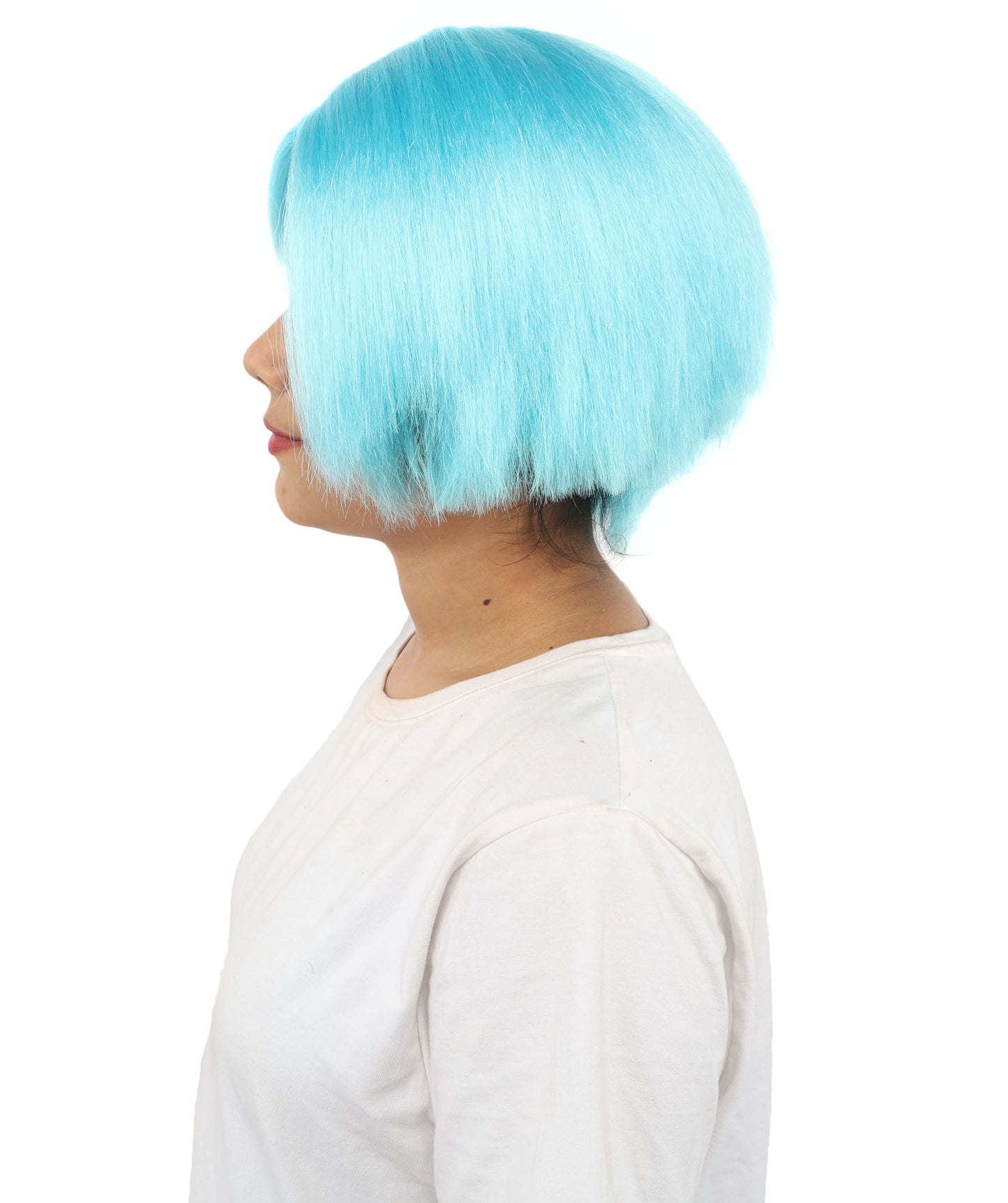 HPO Women’s Neon Yellow Bob Wig with Bangs—Bright Straight Cut Wig | Celebrity Inspired Hairpiece for Party, Halloween and Cosplay
