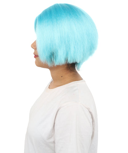 HPO Women’s Neon Yellow Bob Wig with Bangs—Bright Straight Cut Wig | Celebrity Inspired Hairpiece for Party, Halloween and Cosplay