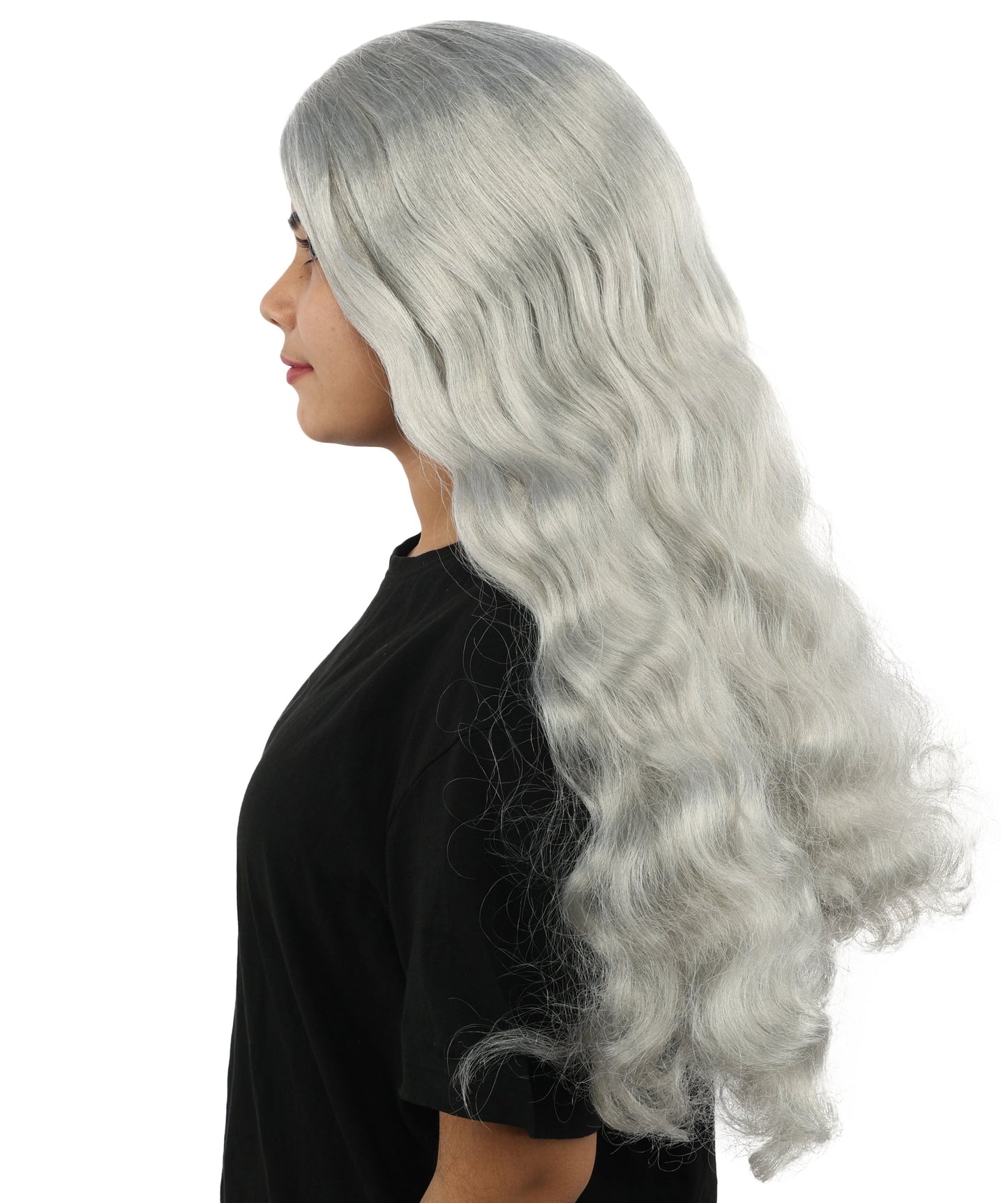 HPO Adult Women's Long Wavy Wig | Multiple Color Options | Center Parted Ginger Curls with Voluminous Ends, Heat Resistant Synthetic Fiber & Breathable Cap | Halloween, Teen Roleplay, Theater, Themed Party & Costume Events