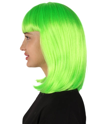 HPO Women's Shoulder Length Bob Wig Collection | Straight Halloween Wig Multiple Color Option | Premium Breathable Capless Cap