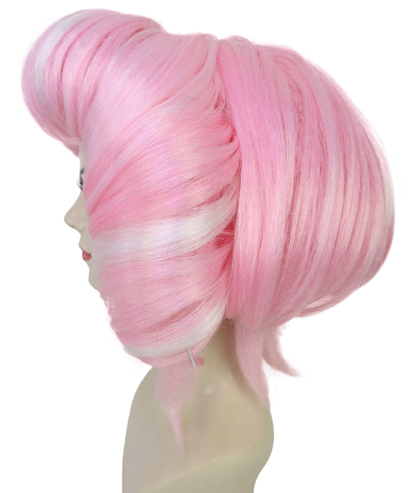Women’s Short Curled Bubble Bob Klara Wig in Soft Pastel Pink | Anime & Cosplay Synthetic Hairpiece| Breathable Capless Cap