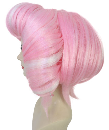 Women’s Short Curled Bubble Bob Klara Wig in Soft Pastel Pink | Anime & Cosplay Synthetic Hairpiece| Breathable Capless Cap