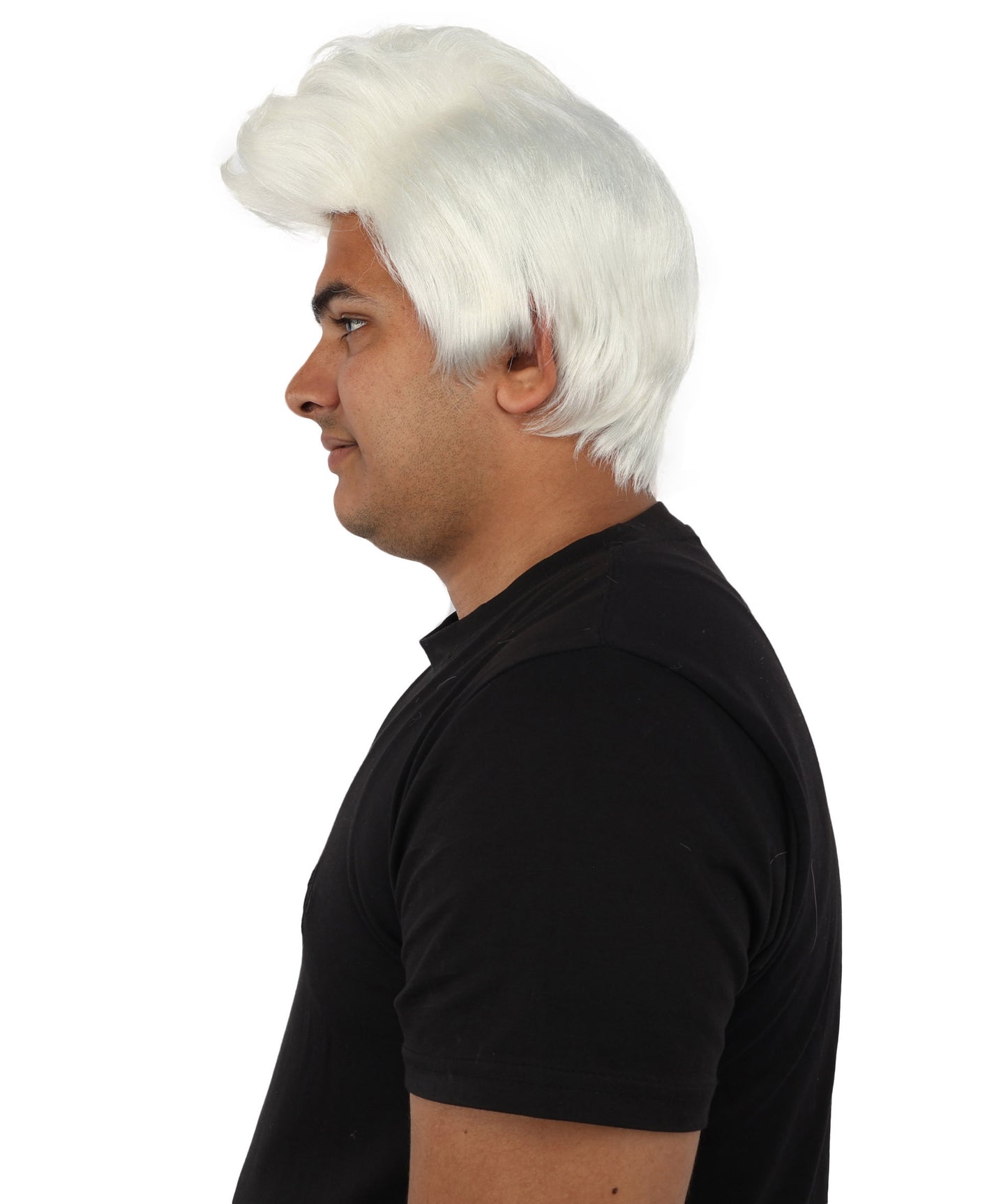HPO Men's Brain Slug Orange Wig | Medium Spiked Synthetic Hair with Attached Green Alien Plush and Messy Texture | Sci-Fi Cosplay, Halloween, Cartoon Theme Party, and Funny Costume Accessories