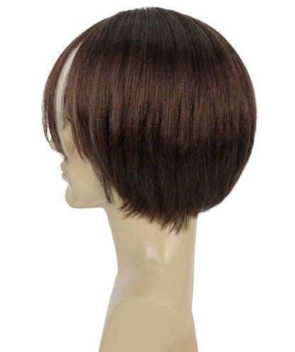 HPO Men’s Short Shaggy Hairstyle Rocker Wig | Adult Costume Party Accessory | Rock Star Inspired Wig | Breathable Capless Cap