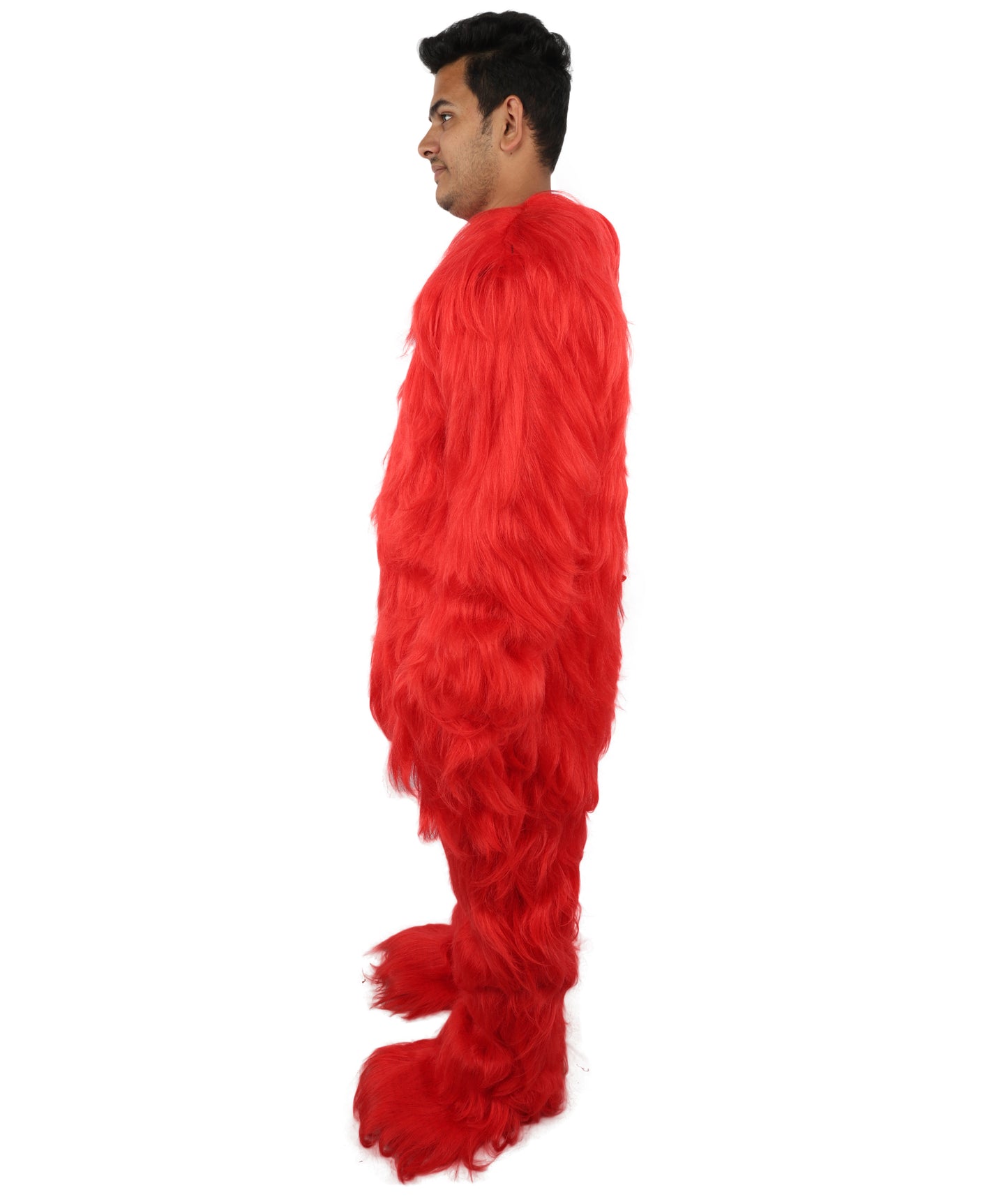 HPO Adult Unisex Banana Leaf  Furry Monster Grinch Costume | Christmas Santa Costume | Full-Body Fur Outfit with Long Fluffy Fabric | Ideal for Halloween, Cosplay & Party Events