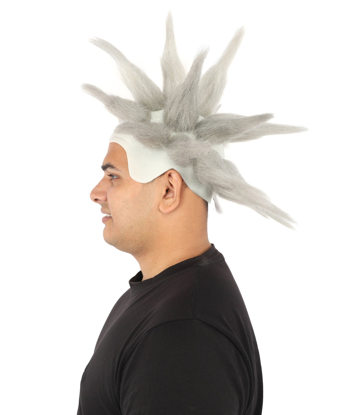 HPO Adult Men's Spiky Bald Illusion Wig | Multiple Color Options  |  Two-tone vibrant hue, create of synthetic fiber, stiff spiked volume, integrated forehead piece | Party, Halloween, theater, drag, performance, costume events