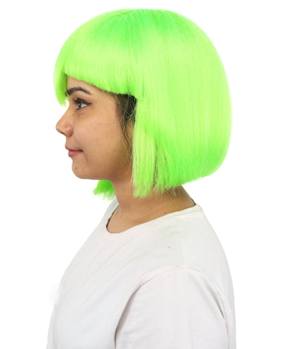 HPO Adult Women's Asymmetrical Bangs Bob Wig | Multiple Color Options | Create of synthetic fiber, sleek straight volume, breathable capless base | Party, Halloween, theater, drag, performance, costume events