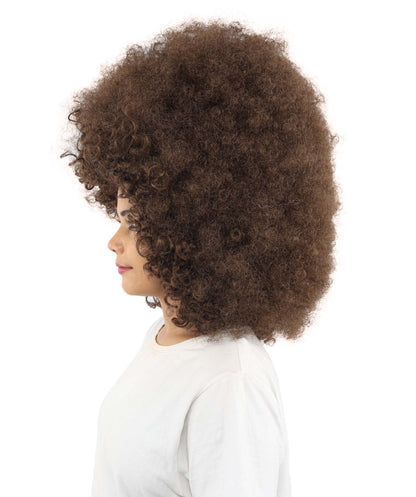 HPO Women's Giant White Glitter Afro Wig | Massive Puffy Sparkle Hair with Silver Sheen, Synthetic Fiber & Breathable Cap | Halloween, Troll Roleplay, 70s Disco Party, Theater & Funny Costume