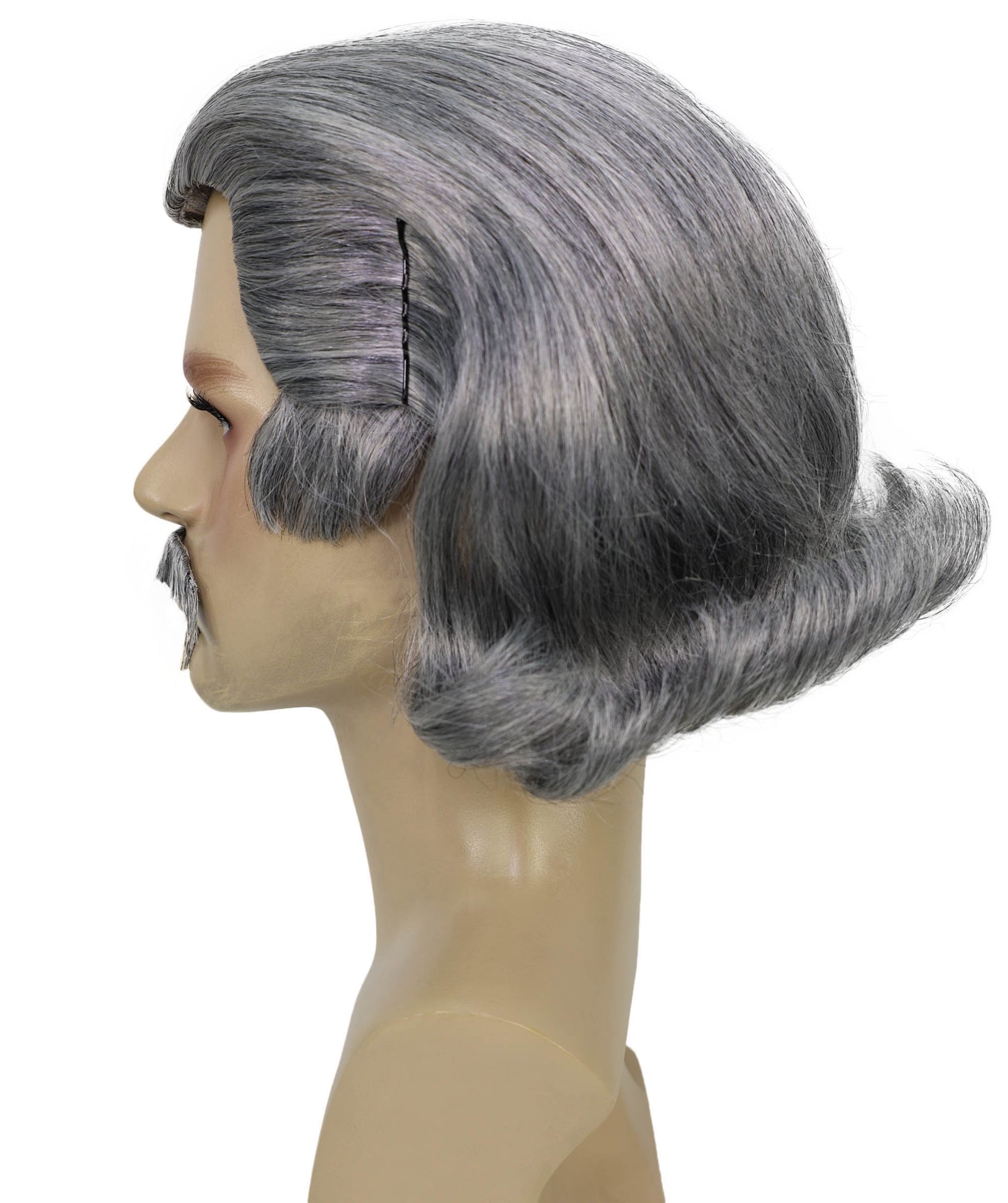 Men's Black Slick Back Dutch Van Der Linde Wig – Red Dead Redemption Inspired Costume Wig for Cosplay & Halloween – Realistic Long Curly Slick Back Hair Wig for Men