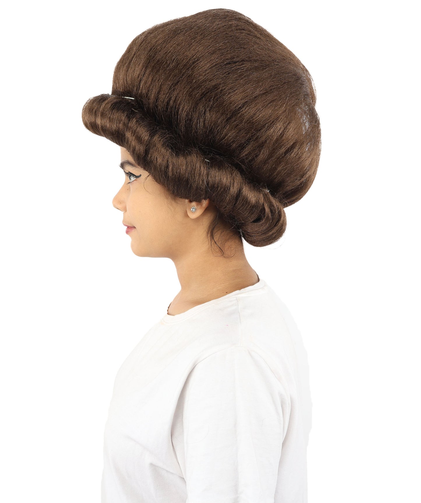 HPO Women's Voluminous Golden Blonde Grandma Wig | Medium Puffy Afro Style with Silver Texture, Synthetic Fiber & Adjustable Fit | Halloween, 100th Day of School, Theater & Funny Costume