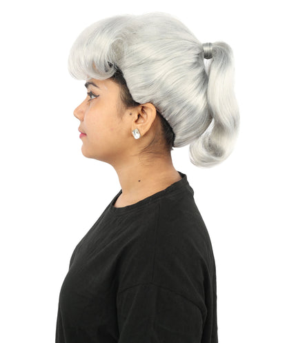 HPO Adult Women's Retro Pin-Up Wig | Multicolor Options, create of synthetic fiber, vintage curled bumper bangs with rolled back, breathable base | Party, Halloween, theater, drag, performance, costume events