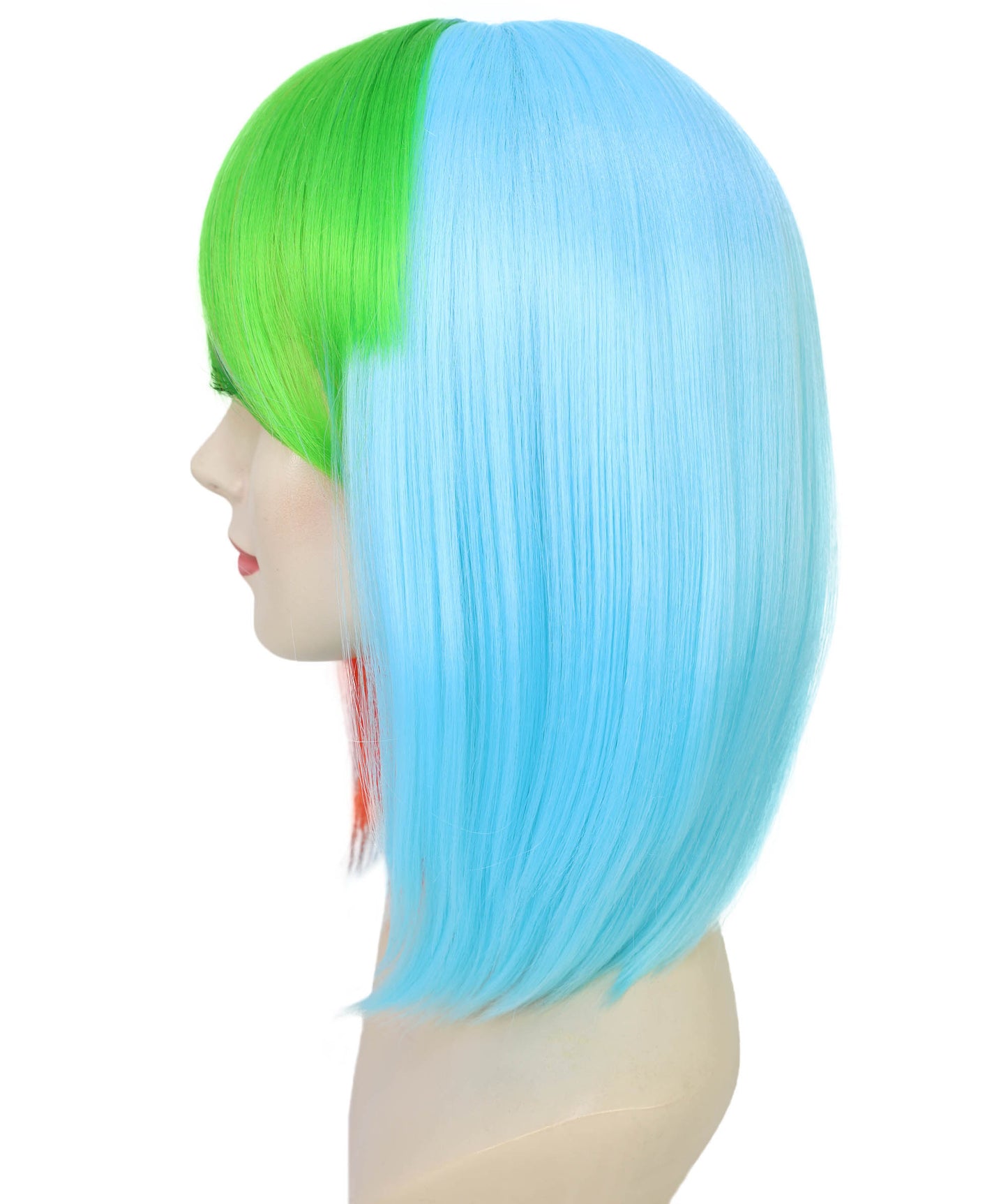 Women’s Shoulder Length multicolor Gaming Wig Bob Cut | Ideal for Halloween | Breathable Capless Cap