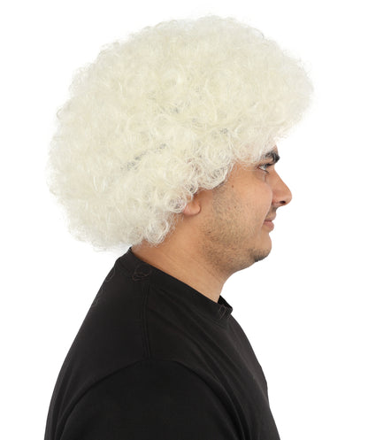 HPO Men's Afro Style Clown Wig with Standard Cap  | Flame-Retardant Synthetic Fiber | Ideal for Parties, Cosplay, and Themed Events