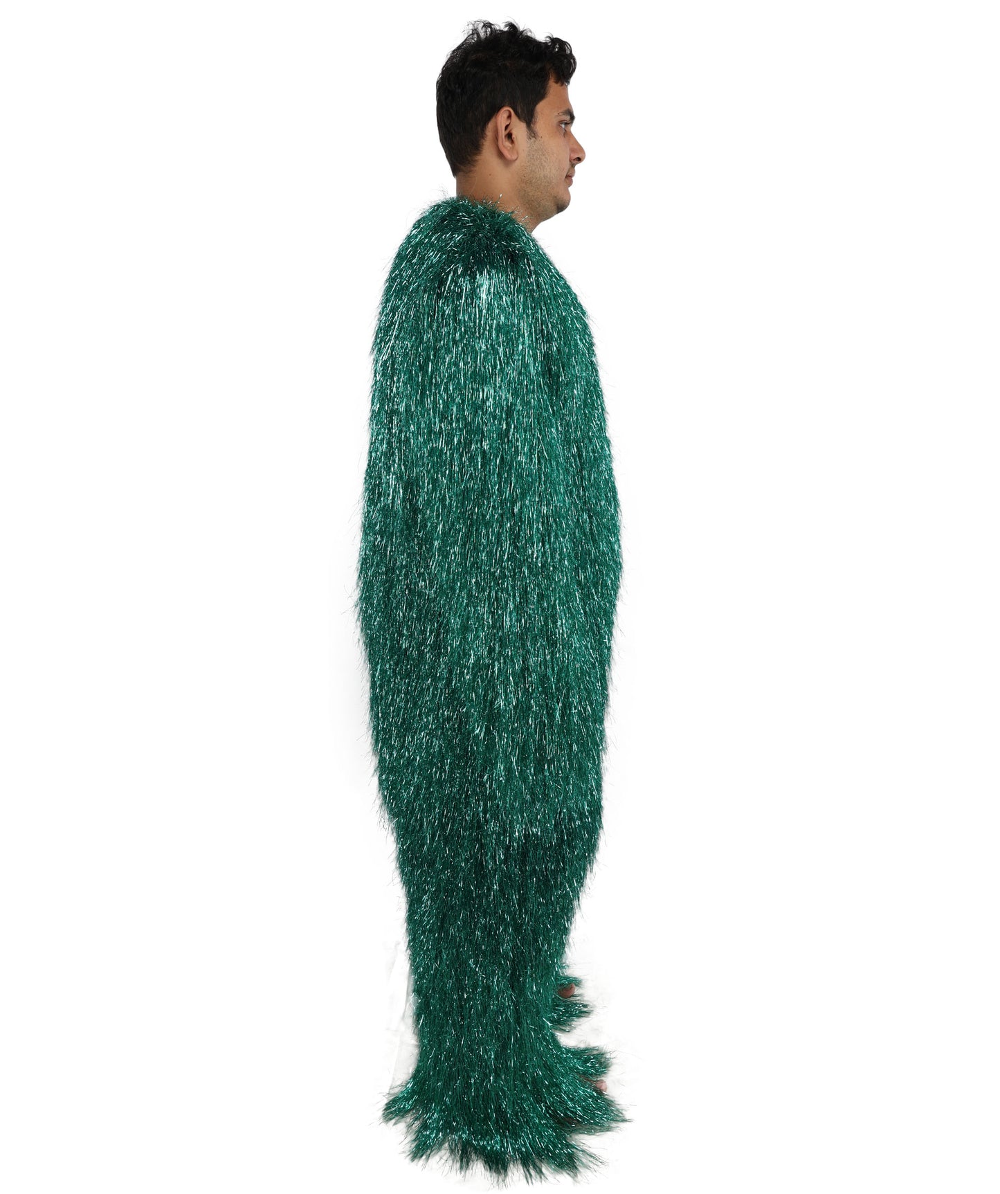 HPO Unisex Teen Extreme Tinsel Hairy Person Costume Bundle & Mask Set - Full-Body Tinsel Hair Suit Extra-Long Costume Wig for Halloween, Cosplay & Parties - Multiple Color Options