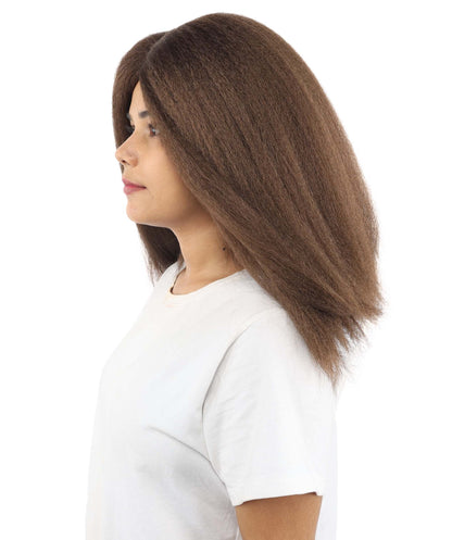HPO Adult Women's Long Rounded Cartoon Hair Wig | Multiple Color Options | Bubble Bob, Deep Side Part, Heat Friendly Synthetic Strands & Breathable Net | Fancy Dress, Stage Show, Animated Character Events, Halloween & Festival