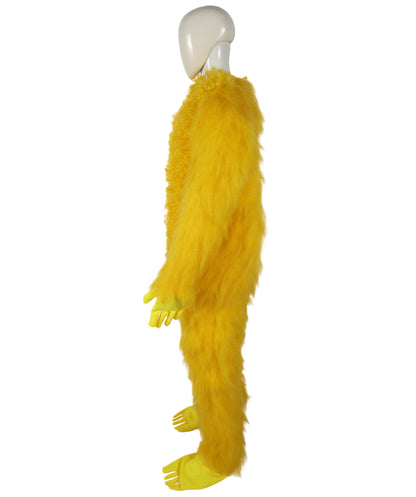 HPO Adult Unisex Yellow Big-Eyed Creature Fur Costume, Bundle With Mask Set | Full Body Fantasy Animal Suit for Halloween, Themed Events
