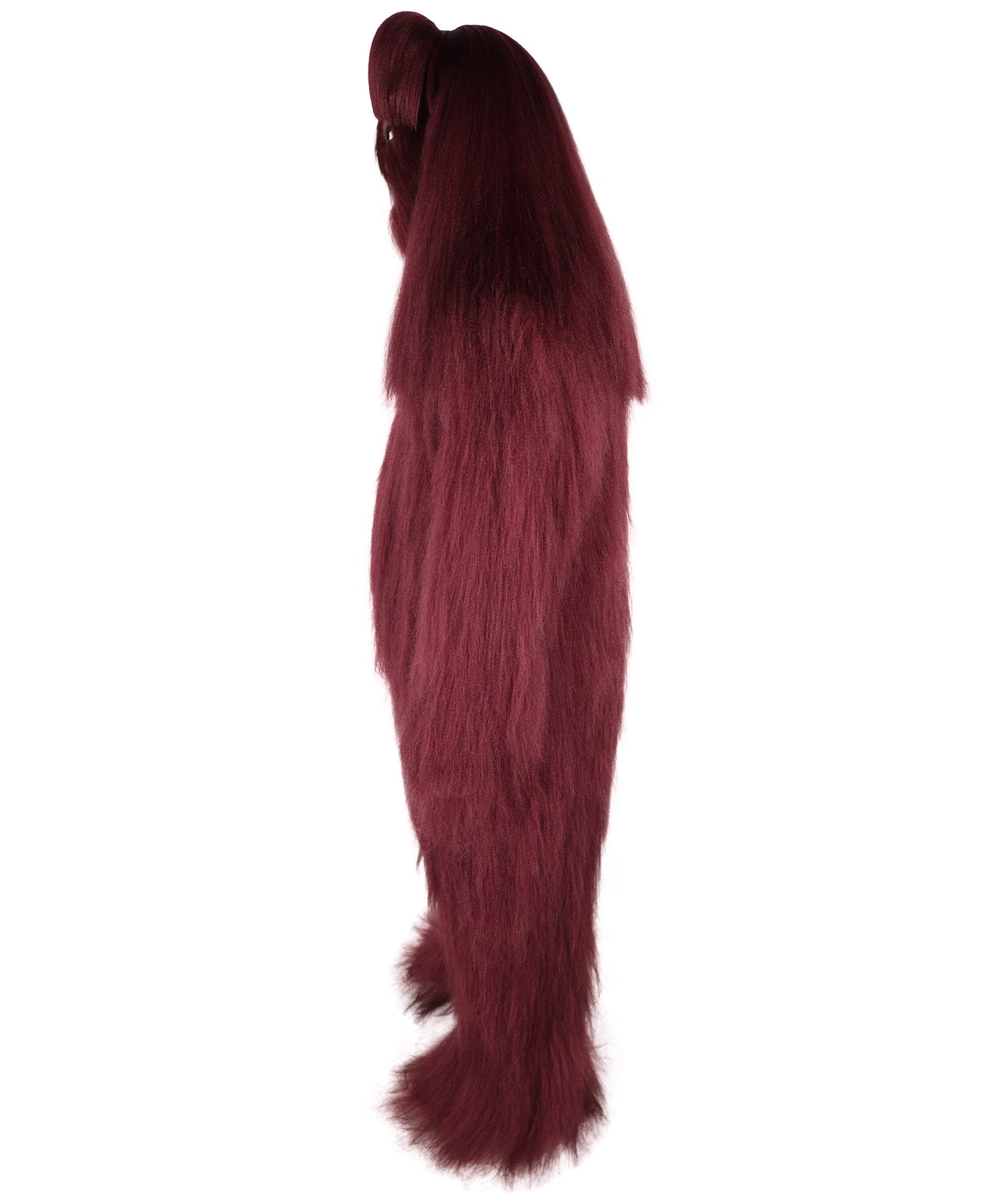 HPO Unisex Extreme Hairy Person Costume, Mask and Bundle - Full-Body Hair Suit Extra-Long Ash Brown Costume Wig for Halloween, Cosplay & Parties