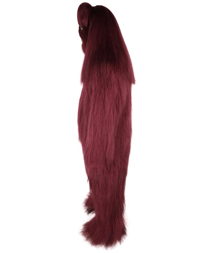 HPO Unisex Extreme Hairy Person Costume, Mask and Bundle - Full-Body Hair Suit Extra-Long Ash Brown Costume Wig for Halloween, Cosplay & Parties